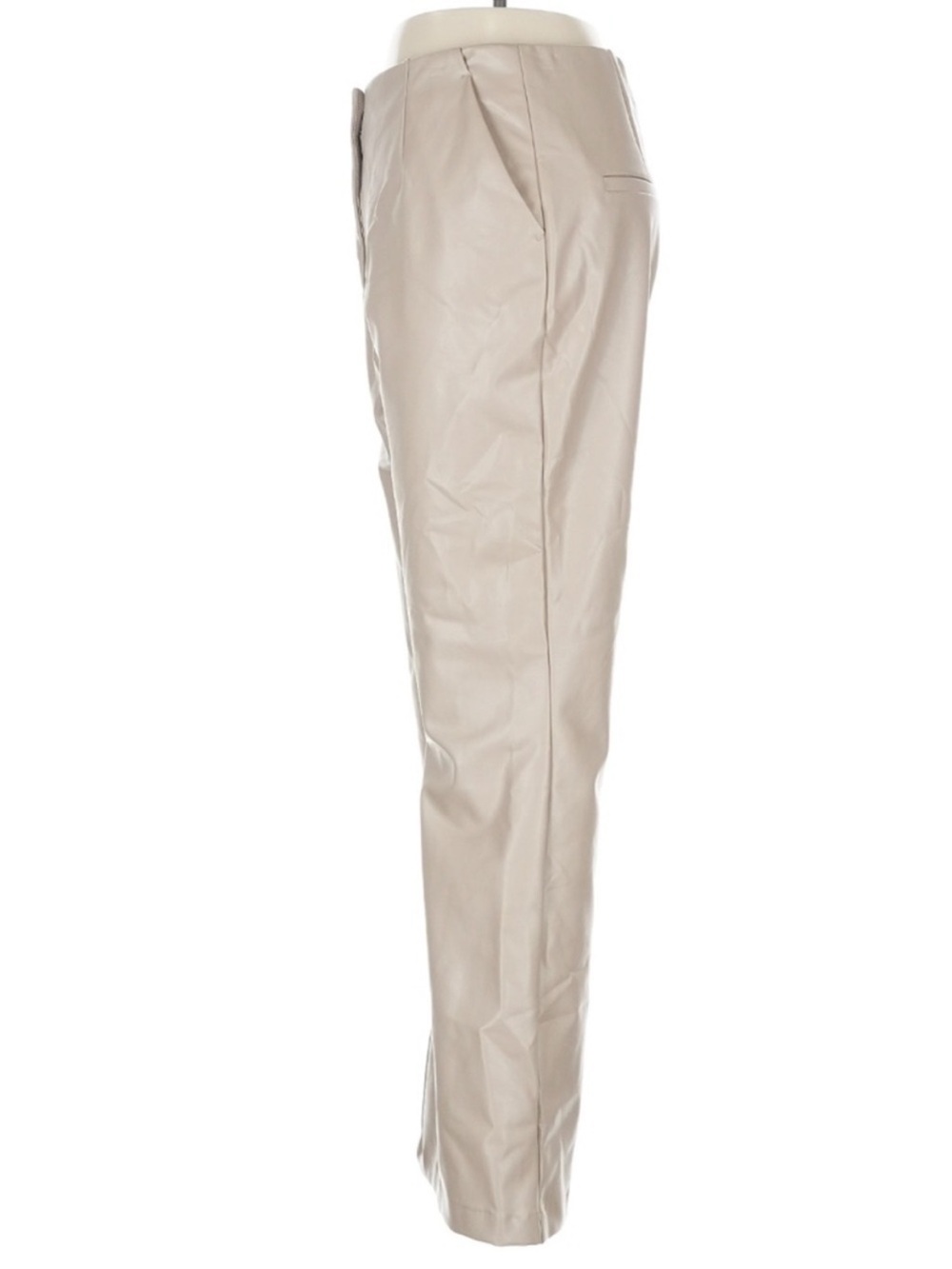 Abercrombie Curve Love Faux Leather Slim Flare Pants Taupe Beige High Rise 28S - Picture 8 of 8